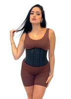 Short Torso 25 Steel Curved Waist Trainer Black