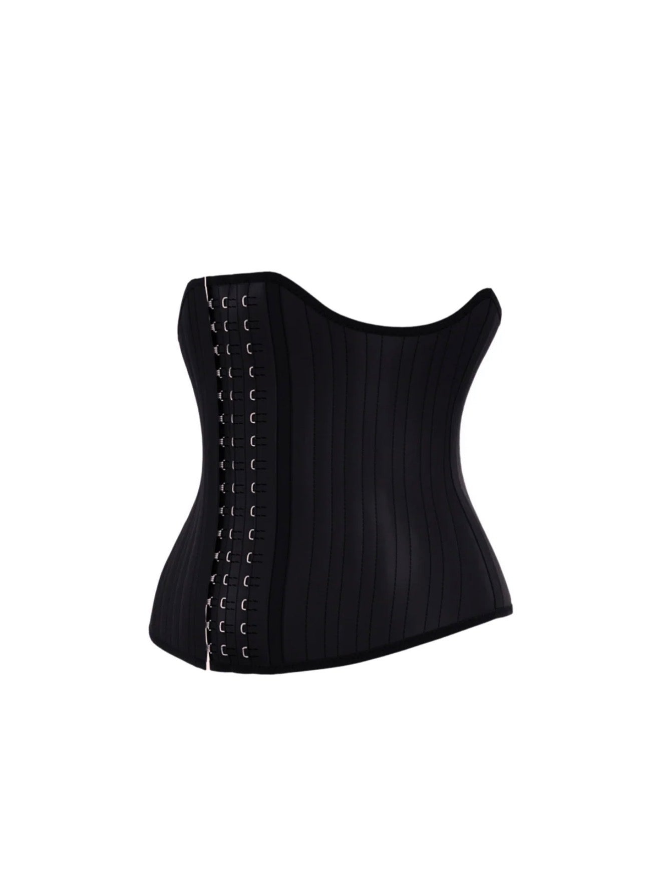 Short Torso 25 Steel Curved Waist Trainer Black
