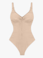 Seamless Plunge Chest Support Bodysuit with Clips Inside