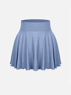 Wholesale Two-Piece Athletic Set  Mid-Waist A-Line Skirt with Built-In Shorts & Supportive Seamless Sports Top