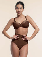 Sexy Mesh Full Coverage Unlined Underwire Bra with Adjustable Straps