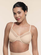 Sexy Mesh Full Coverage Unlined Underwire Bra with Adjustable Straps