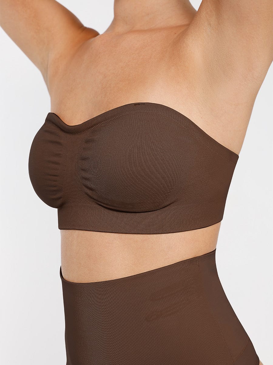Seamless Strapless Wireless Breast Support Bra with Removable Cup Pad