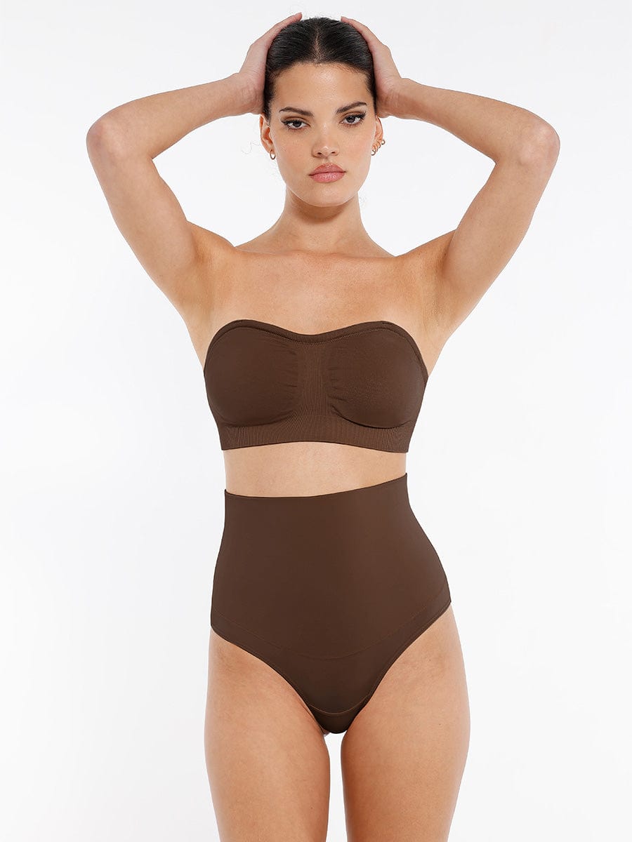 Seamless Strapless Wireless Breast Support Bra with Removable Cup Pad