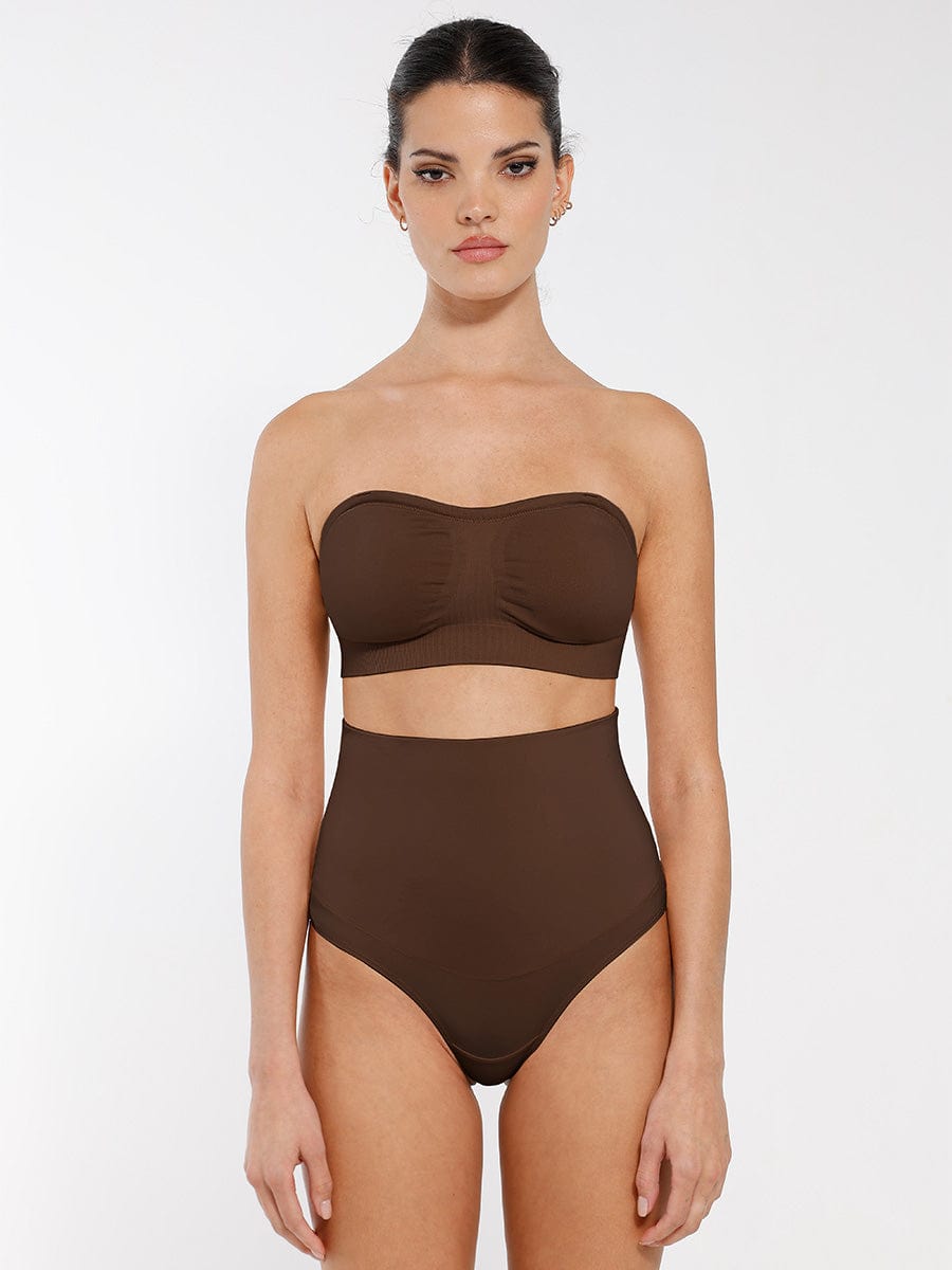 Seamless Strapless Wireless Breast Support Bra with Removable Cup Pad