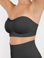 Seamless Strapless Wireless Breast Support Bra with Removable Cup Pad