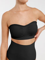 Seamless Strapless Wireless Breast Support Bra with Removable Cup Pad