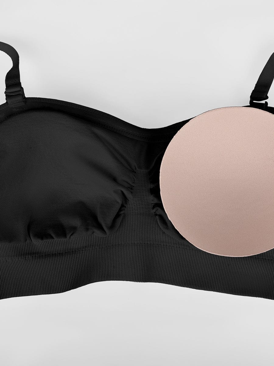 Seamless Strapless Wireless Breast Support Bra with Removable Cup Pad