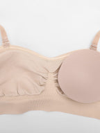Seamless Strapless Wireless Breast Support Bra with Removable Cup Pad