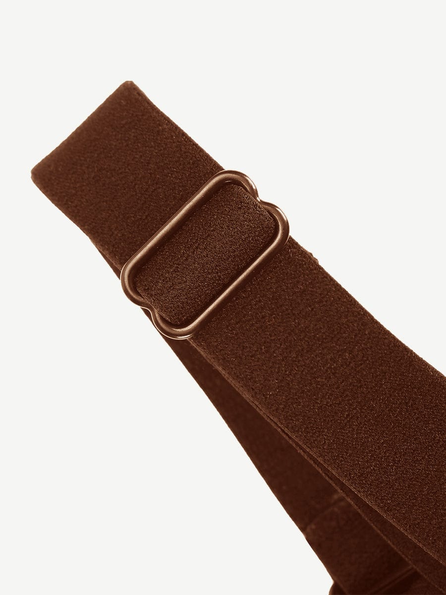 Brown Underwire Push-Up Sculpting Uplift Hide Back Fat Full Coverage Bra