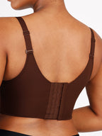 Brown Underwire Push-Up Sculpting Uplift Hide Back Fat Full Coverage Bra