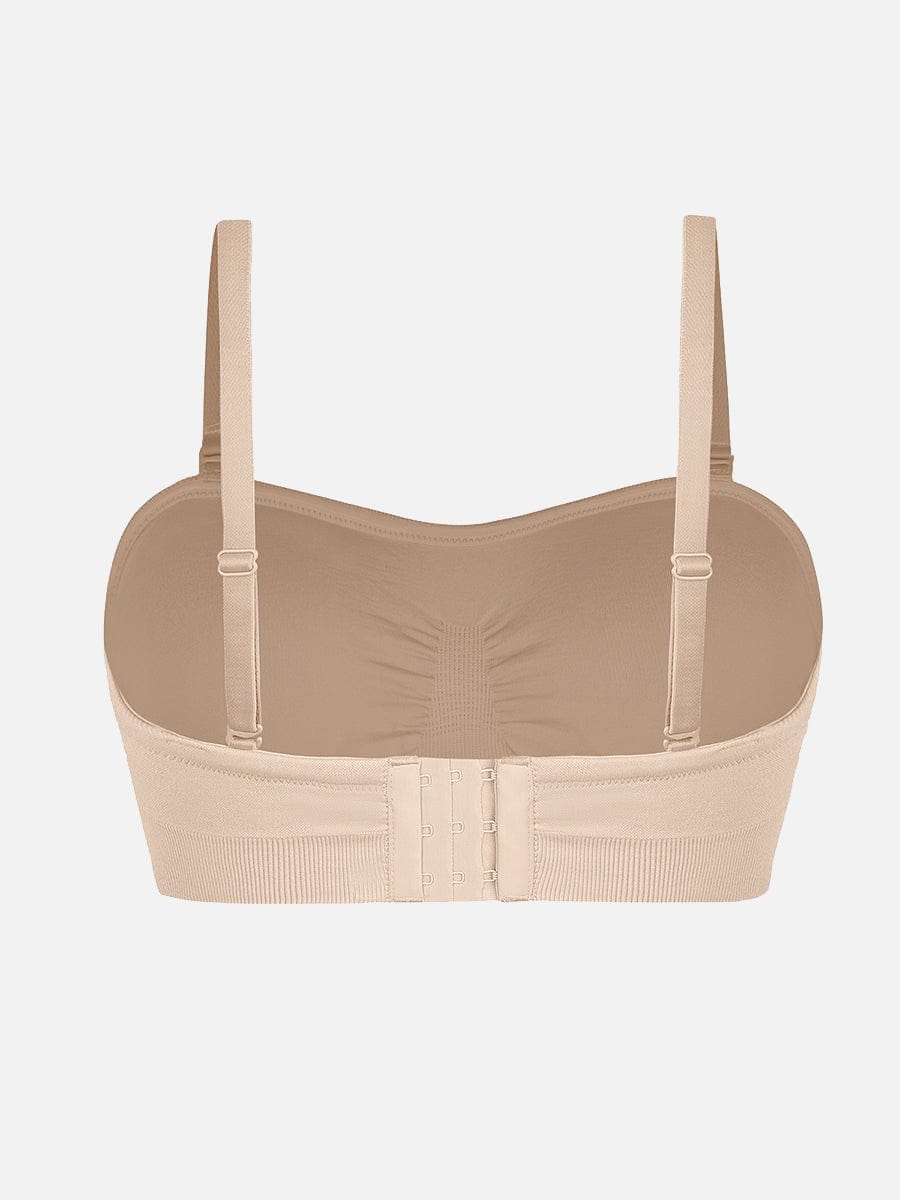 Seamless Strapless Wireless Breast Support Bra with Removable Cup Pad