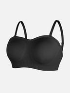 Seamless Strapless Wireless Breast Support Bra with Removable Cup Pad