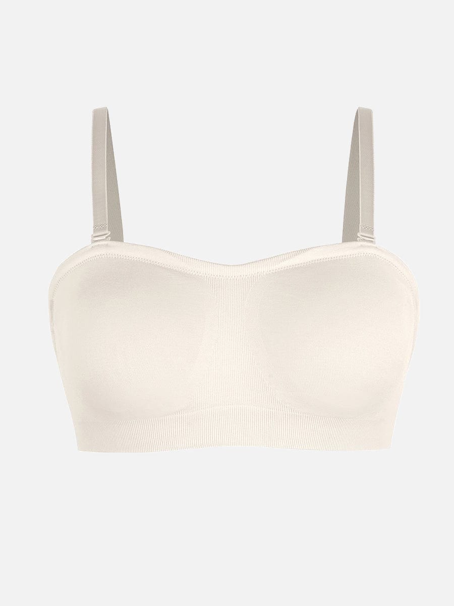 Seamless Strapless Wireless Breast Support Bra with Removable Cup Pad
