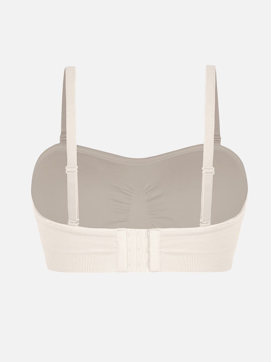 Seamless Strapless Wireless Breast Support Bra with Removable Cup Pad