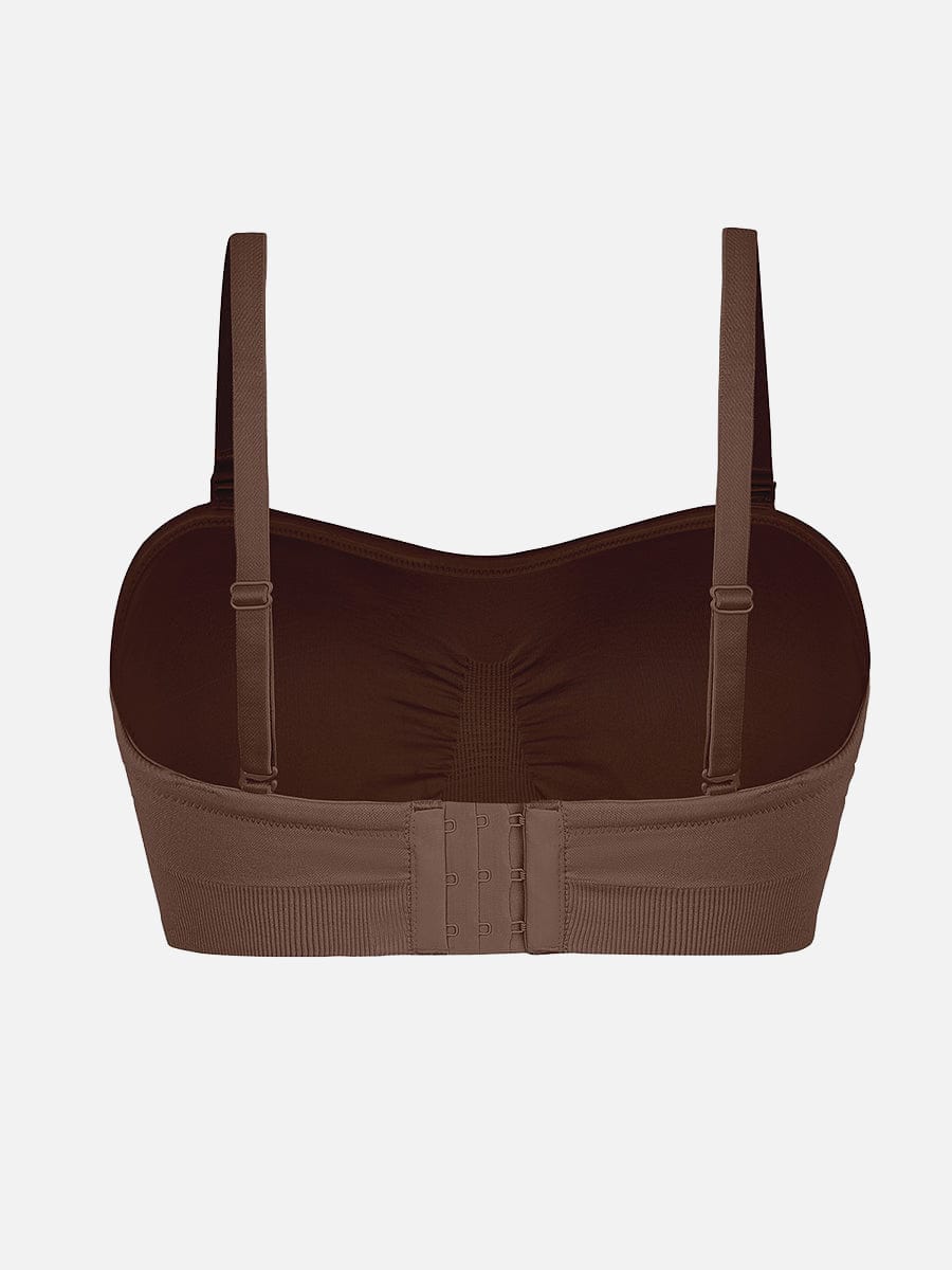 Seamless Strapless Wireless Breast Support Bra with Removable Cup Pad