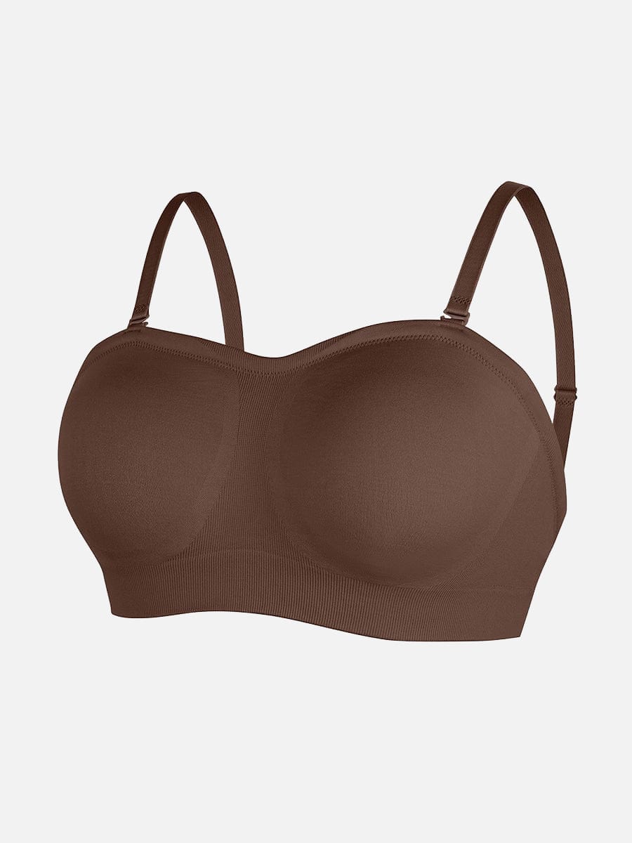 Seamless Strapless Wireless Breast Support Bra with Removable Cup Pad