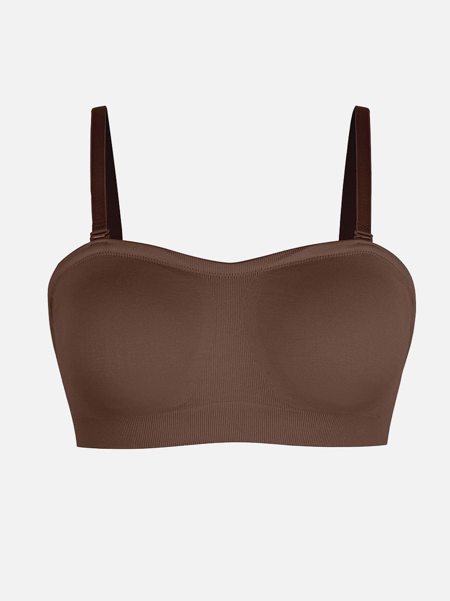 Seamless Strapless Wireless Breast Support Bra with Removable Cup Pad