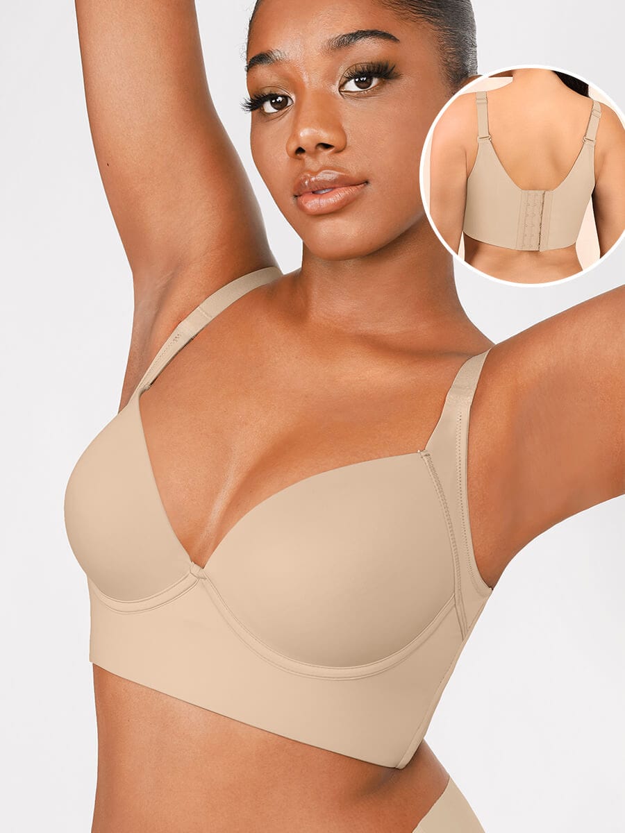 Skin Underwire Push-Up Sculpting Uplift Hide Back Fat Full Coverage Bra