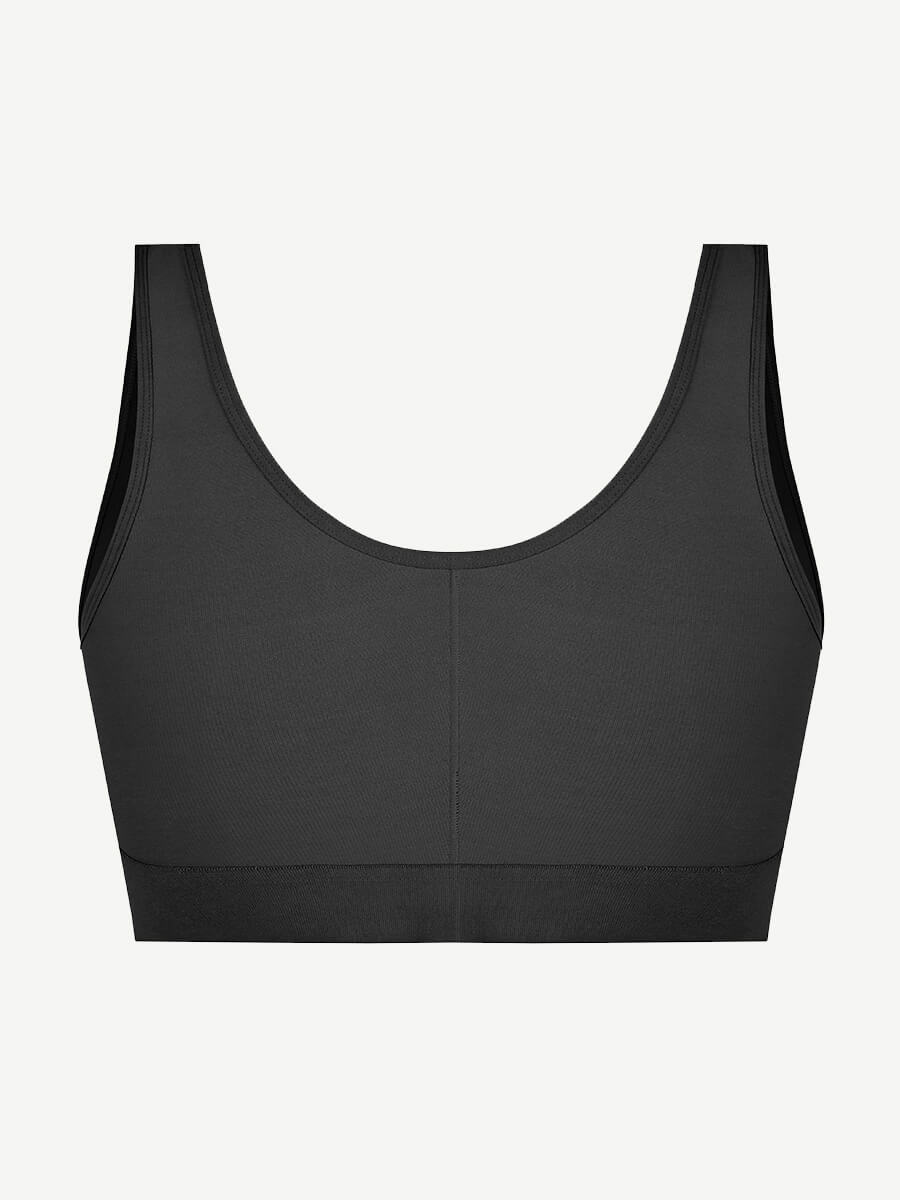 Adjustable Front Closure Post-Surgery Bra with Triple Hooks
