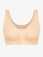 Adjustable Front Closure Post-Surgery Bra with Triple Hooks