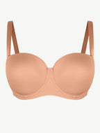 Strapless Non-slip Gathering Bust Support Underwire 1/2 Cup Bra