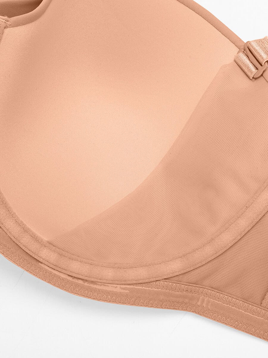 Strapless Non-slip Gathering Bust Support Underwire 1/2 Cup Bra