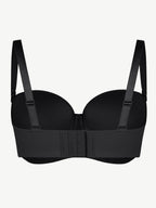 Strapless Non-slip Gathering Bust Support Underwire 1/2 Cup Bra