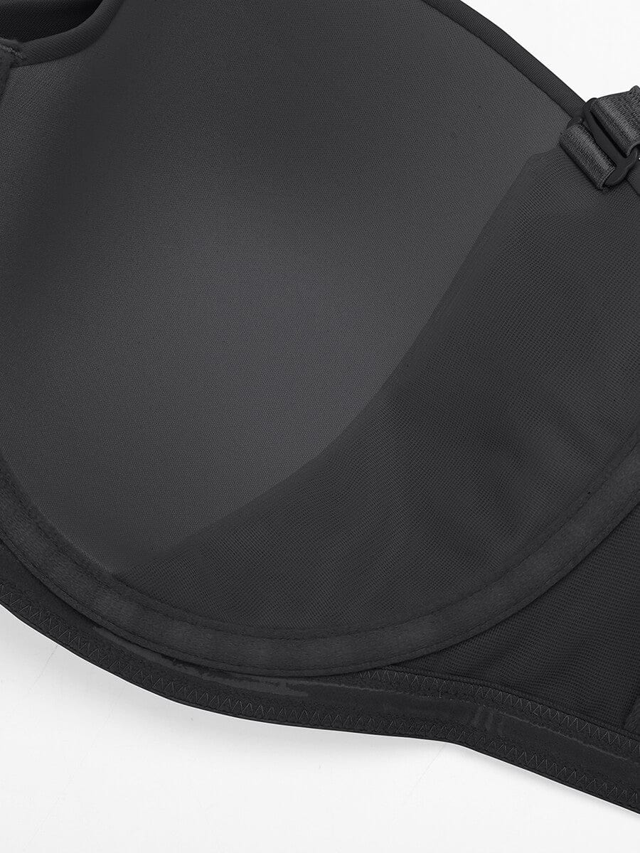 Strapless Non-slip Gathering Bust Support Underwire 1/2 Cup Bra