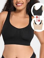 Reversible Wireless Comfort Bust Support Shaper Bra with Removable Cups