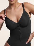 Seamless Plunge Chest Support Bodysuit with Clips Inside