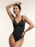 Seamless Plunge Chest Support Bodysuit with Clips Inside