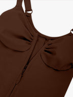 Seamless Plunge Chest Support Bodysuit with Clips Inside