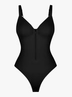 Seamless Plunge Chest Support Bodysuit with Clips Inside