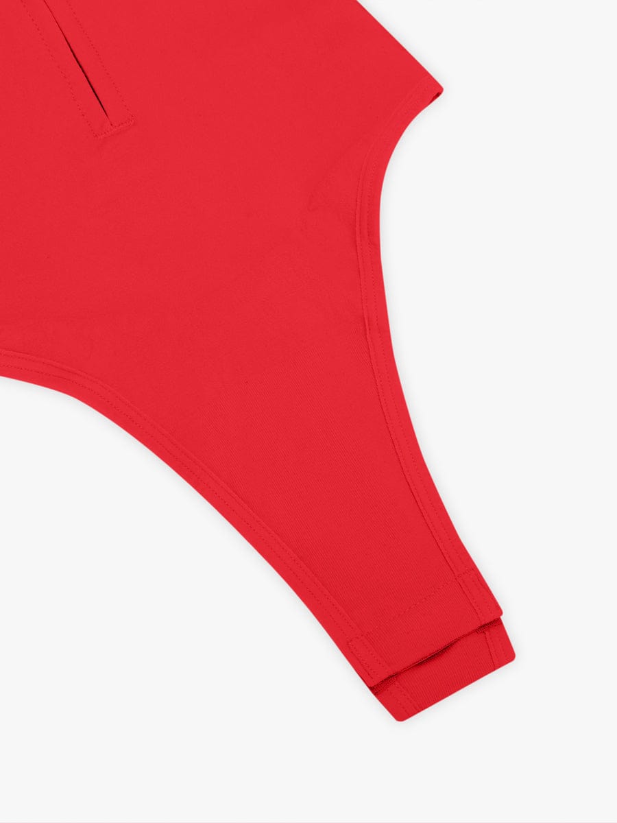 Seamless Plunge Chest Support Bodysuit with Clips Inside