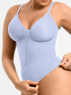 Seamless Plunge Chest Support Bodysuit with Clips Inside