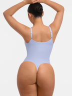 Seamless Plunge Chest Support Bodysuit with Clips Inside