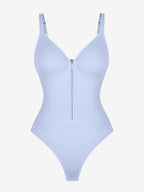 Seamless Plunge Chest Support Bodysuit with Clips Inside