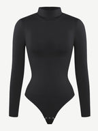🌿Seamless Eco-friendly Turtle Neck Long Sleeve Thong Bodysuit