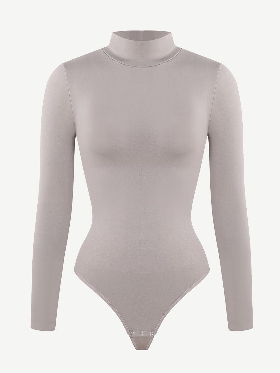🌿Seamless Eco-friendly Turtle Neck Long Sleeve Thong Bodysuit