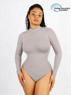 🌿Seamless Eco-friendly Turtle Neck Long Sleeve Thong Bodysuit