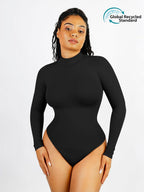🌿Seamless Eco-friendly Turtle Neck Long Sleeve Thong Bodysuit