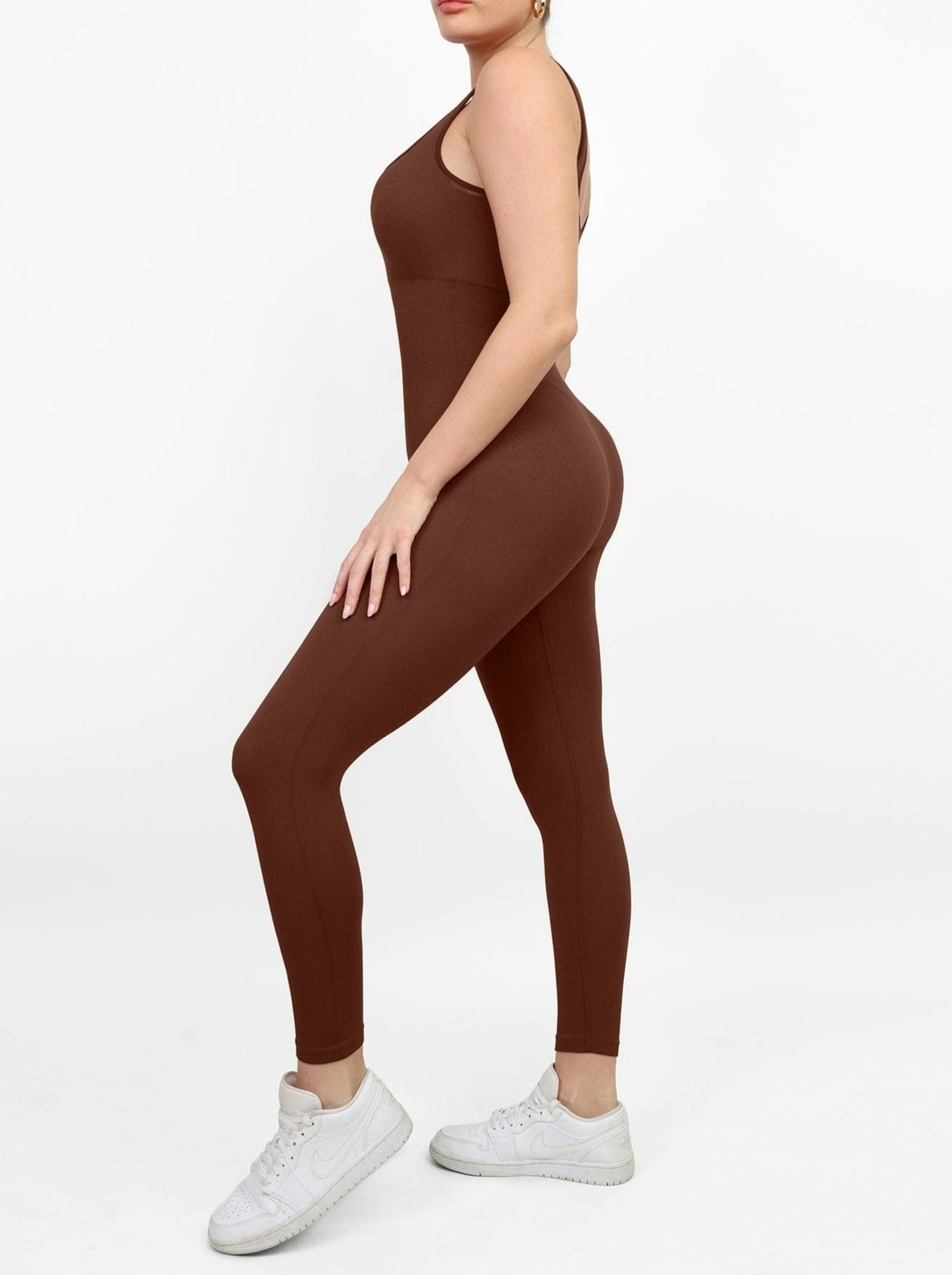Seamless Square Neck One Piece Sport Jumpsuit