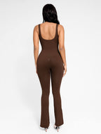Seamless Square Neck U-Back Flared Jumpsuit