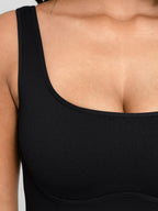 Seamless Square Neck U-Back Flared Jumpsuit