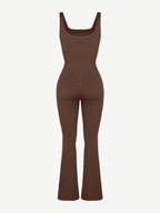 Seamless Square Neck U-Back Flared Jumpsuit