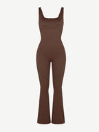 Seamless Square Neck U-Back Flared Jumpsuit