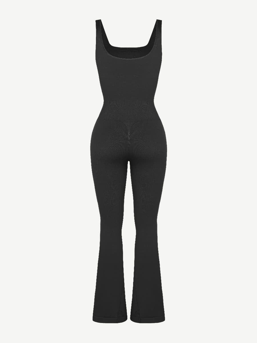 Seamless Square Neck U-Back Flared Jumpsuit