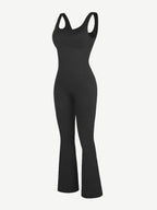 Seamless Square Neck U-Back Flared Jumpsuit