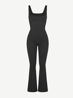 Seamless Square Neck U-Back Flared Jumpsuit